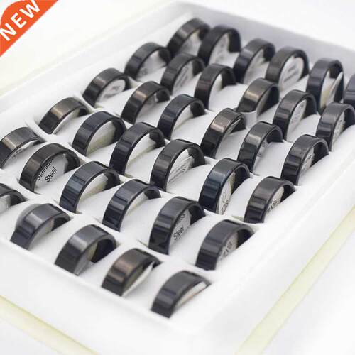 36 Peces Mx Sze Black Stanless Steel Rngs Men Jewelry W