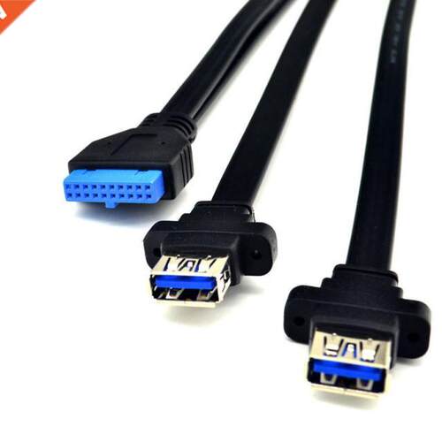 Cable USB 3.0 USB HUB 2x USB 3.0 Male to Female 19Pin Header
