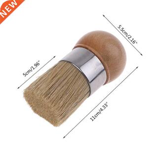 Round Chalk Paint Wax Brush Ergonomic Wood Handle Natural Br