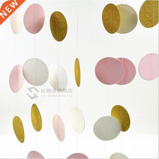 Party Banners Streamers Confetti Pink White and Gold Glitter