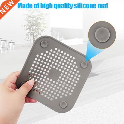 Square Drain Cover for Shower Drain Hair Catcher Flat Silic