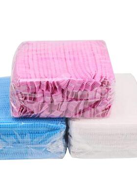 100Pcs Disposable Hat Round Non-Woven Headgear Dust-Proof Ch