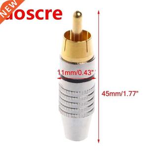 Locking Pla RCA Gold Connector Cable Video Audio Plug Pcs