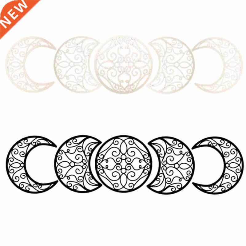 Creative Wooden Moon Phase 3D Wall Sticker Home Living Room