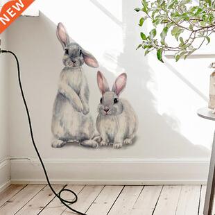 Two Cute Rabbits Wall Sticker Children's Kids Room Home