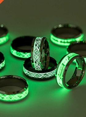 Fashion Luminous Dragon Ring Love Heart Retro Stainless Stee