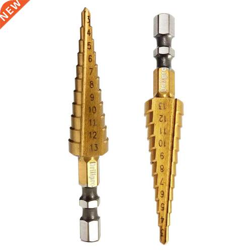 313MM TIN 1/4 HSS Hexagonal shank Step Drills