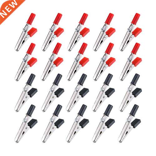 20 Pieces 45 mm Handle Alligator Clips (Black and Red)