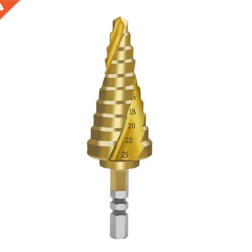 6-25mm Pagoda-Shaped Step Cone Drill Bit Spiral Hex Shank HS