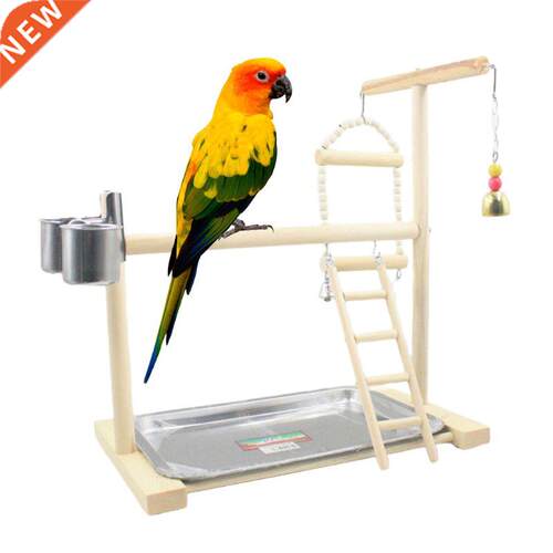 2021 New Wood Parrot Playstand Perch Playstand Gym Stand Pla