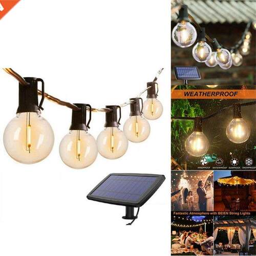 G40 Solar Powered Led Lights Outdoor Patio Globe String Ligh