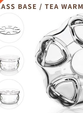 Heat-Resisting Teapot Warmer Base Clear Borosilicate Glass R