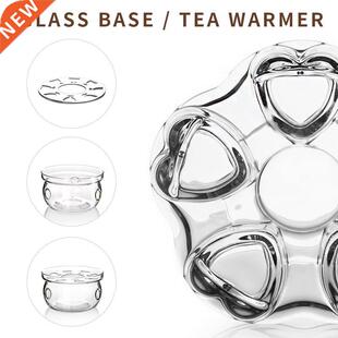 Heat-Resisting Teapot Warmer Base Clear Borosilicate Glass R