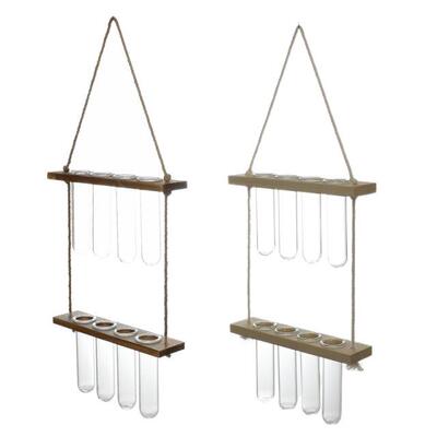Nordic Style Wall Hanging Planters Terrarium with Wooden Sta