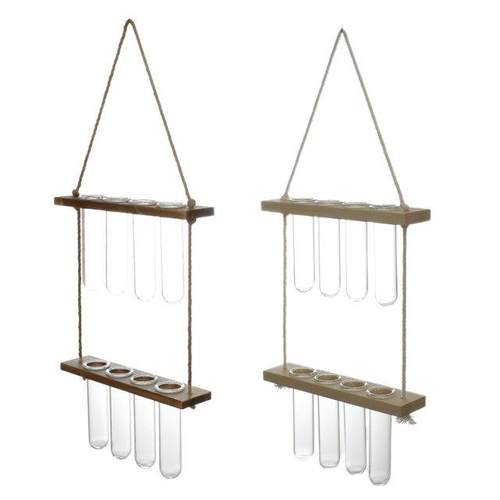 Nordic Style Wall Hanging Planters Terrarium with Wooden Sta