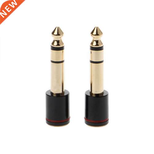 2 Pcs Copper 6.35mm Male Plug To 3.5mm Stereo Female Headpho