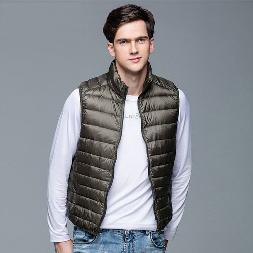 2021 New Men's Winter Coat 90% White Duck Down Vest Portable