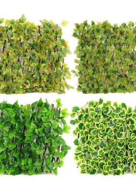 Green Vines Wooden Expandable Faux Privacy Fence Artificial