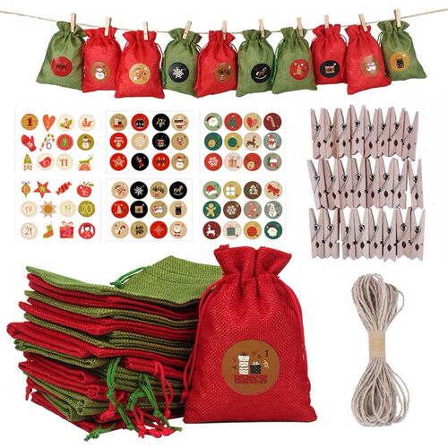 24PCS 10*14CM ChriStMAS Advent CAlendAr SACk Gift BAGS  Chri