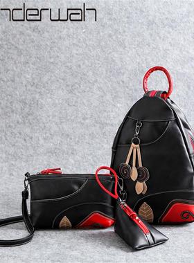 VANDERWAH 3 sets Multifunction Women Backpack Fashion Vinta