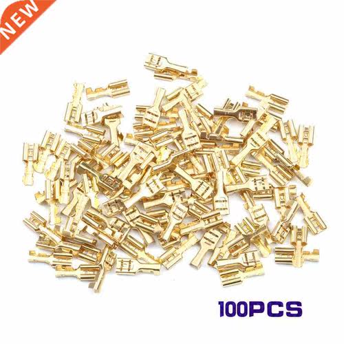 100Pcs 2.8/4.8/6.3mm Female Crimp Terminal Connector Set Gol