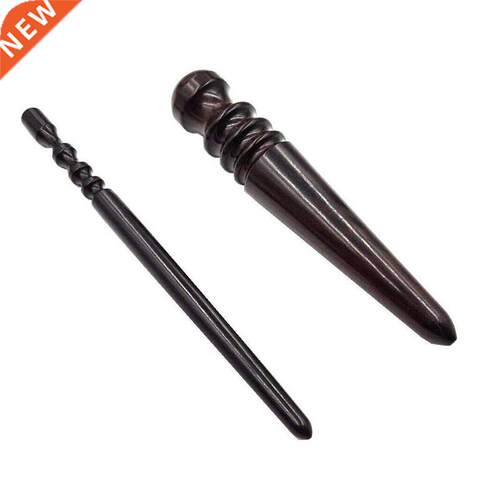 2 Pcs Leathercraft Slicker Round Burnisher , Ebony Wood Leat