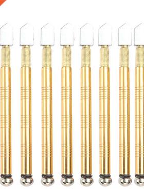 10Pcs Golden Glass Cutter Set Pencil Steel Straig Head Gla