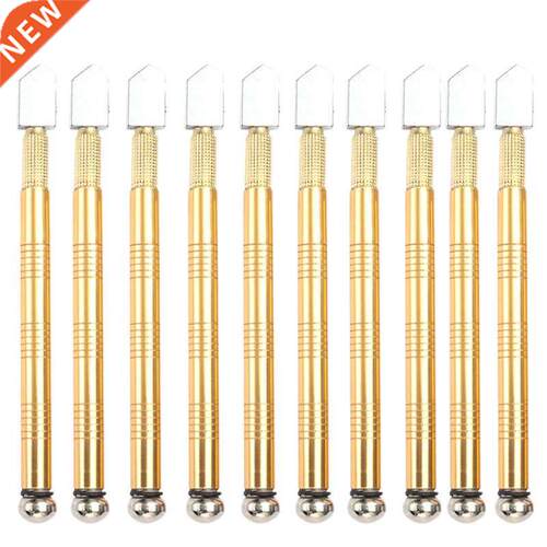 10Pcs Golden Glass Cutter Set Pencil Steel Straig Head Gla
