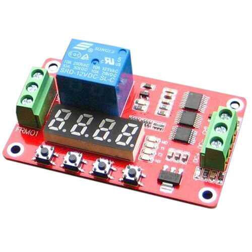 12V DC Self-lock Relay PLC Cycle Timer Module Delay Time Swi