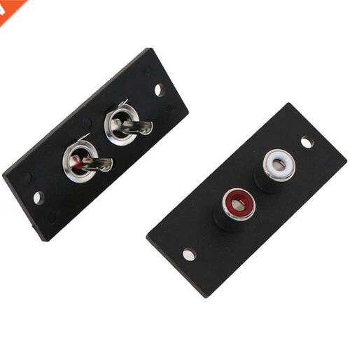 2pcs/lot 2 Way Copper Core RCA Terminal Wall Panel Plate Inp