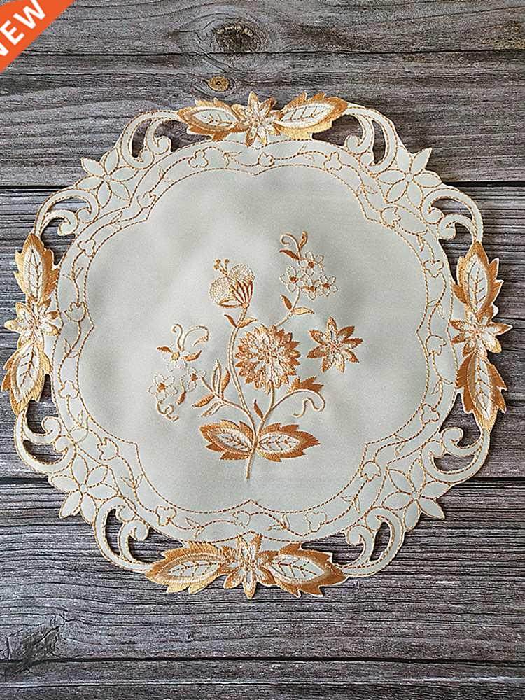 Hot Super Flowers Hollow Embroidery Placemat Cup Mug Tea Pan