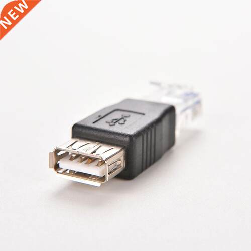 PC Crystal Head RJ45 Male to USB 2.0 AF A Female Adapter Con