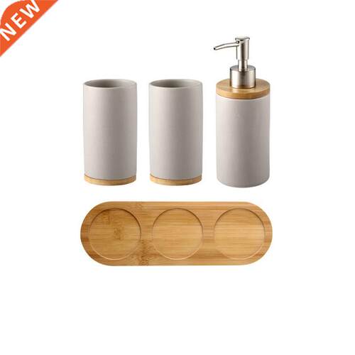 Ceramic Bamboo toothbrush holder cup Bathroom accessories se