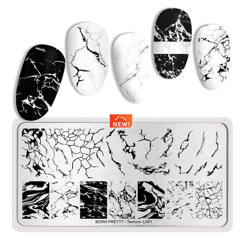 BORN PRETTY Rectangle Nail Stamping Plates Marble Texture
