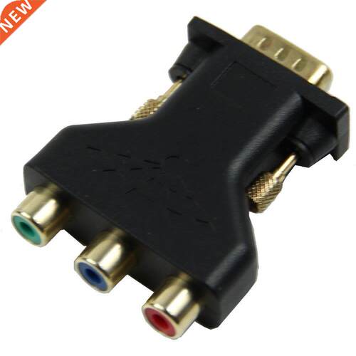 15 Pin VGA Male to 3 RCA Female M/F Adapter Connecter Conver