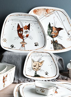 Cute Cartoon Cat Ceramic Tableware Household Soup Noodle