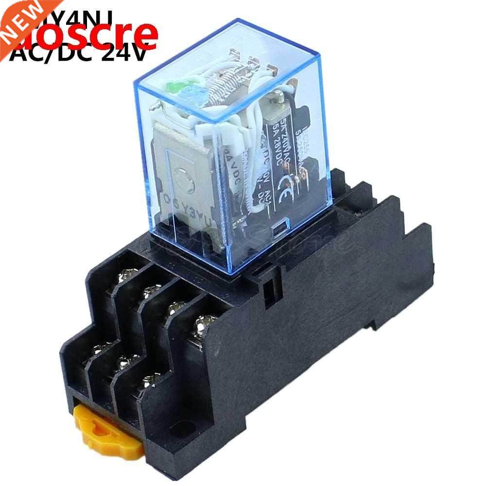 MY4 Power Relay MY4NJ with Din Rail Mount Socket Base 14 Pin