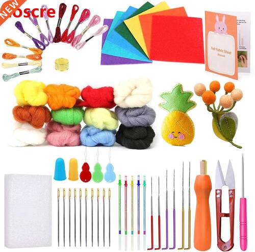 Needle Felting Kit With 6 Color Felting Wool for Felting Ne