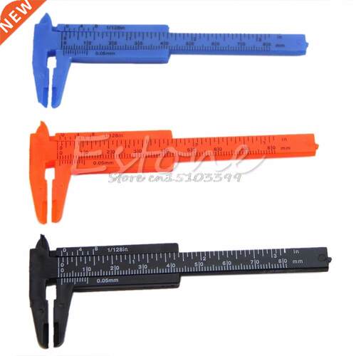 Mini Plastic Ruler Sliding 80mm Vernier Caliper Gauge Measu