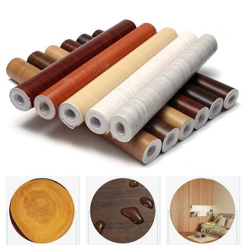 D 10M Home Decor Waterproof PVC Vinyl Wood Grain Self Adhes