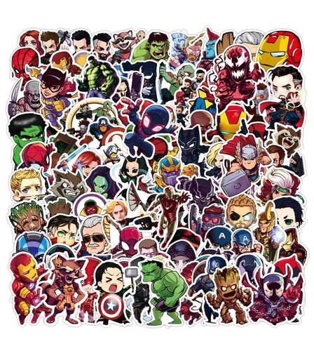 50pcs Cartoon Marvel Stickers Cool The Avengers Waterproof
