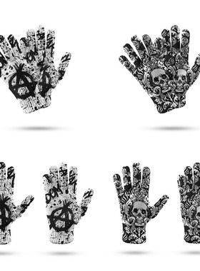 Women's Men Skeleton Skull Gloves Unisex Spring Outdoor Leis