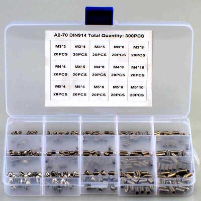 00pcs Hex Hexagon Socket Cone Point Set Screw Assortment Ki
