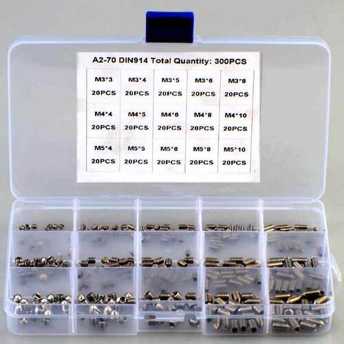 00pcs Hex Hexagon Socket Cone Point Set Screw Assortment Ki