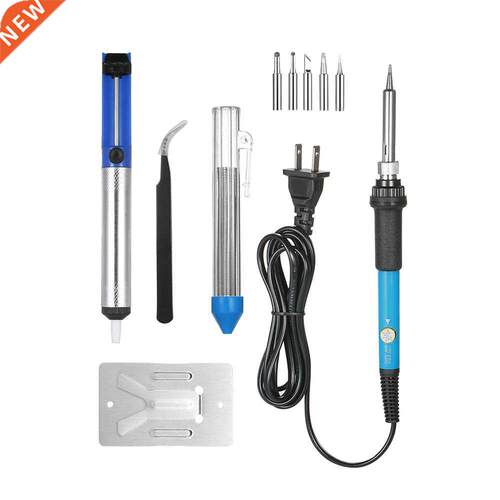 10pcs 110V 60W Adjustable Temperature Soldering Iron Kit +De