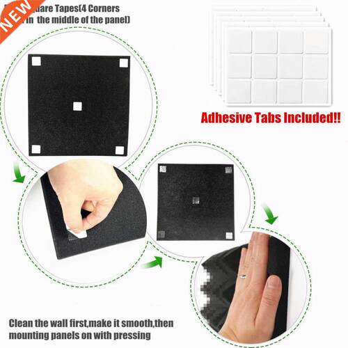 6/12/24Pcs Studio Acoustic Foam Panels Soundproof Sponge Dif