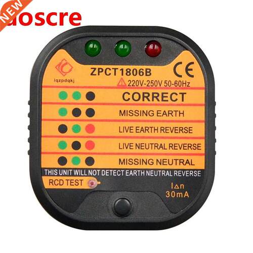 ZPCT1806B Outlet Socket Tester Detector Circuit Polarity Vol