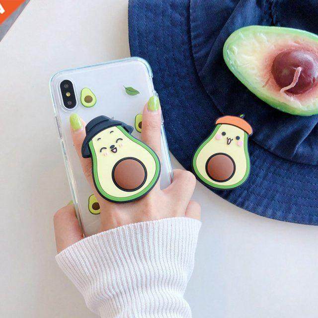 avocado silicone Multi-Function Phone Holder Grip Mount Sock