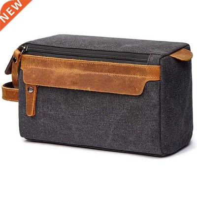 Toiletry Bag for Men Shaving Kit Bag Crazy Horse Leather Dop