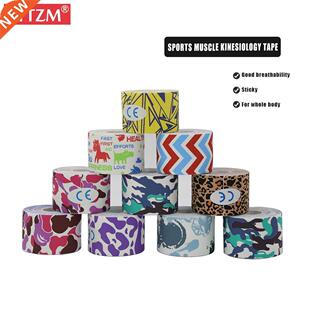 Elastic Printing Colourful Sports Muscle Tape 5cm 5m Cotton